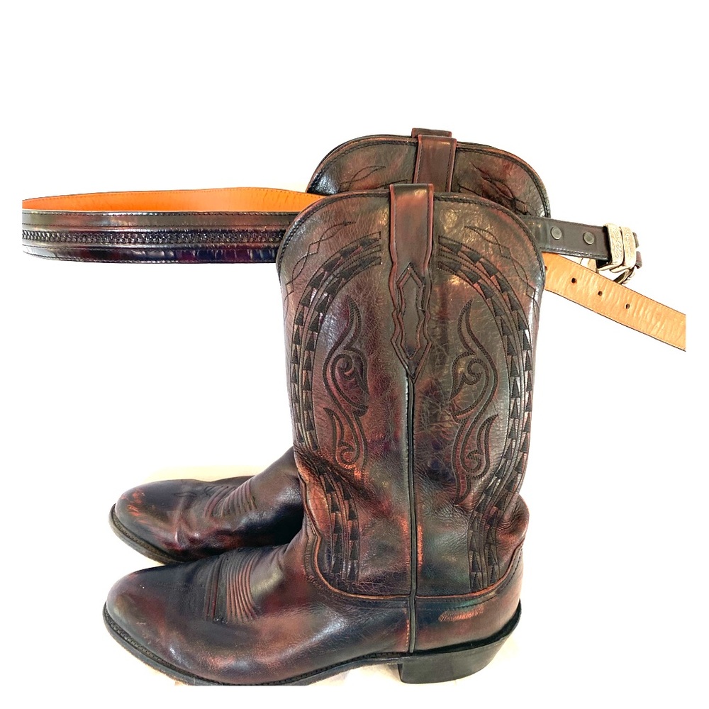 lucchese boots traditional 10.5 + 36 belt